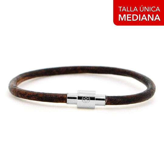 Numana Pelle Brown Acero Inoxidable - Castellamare