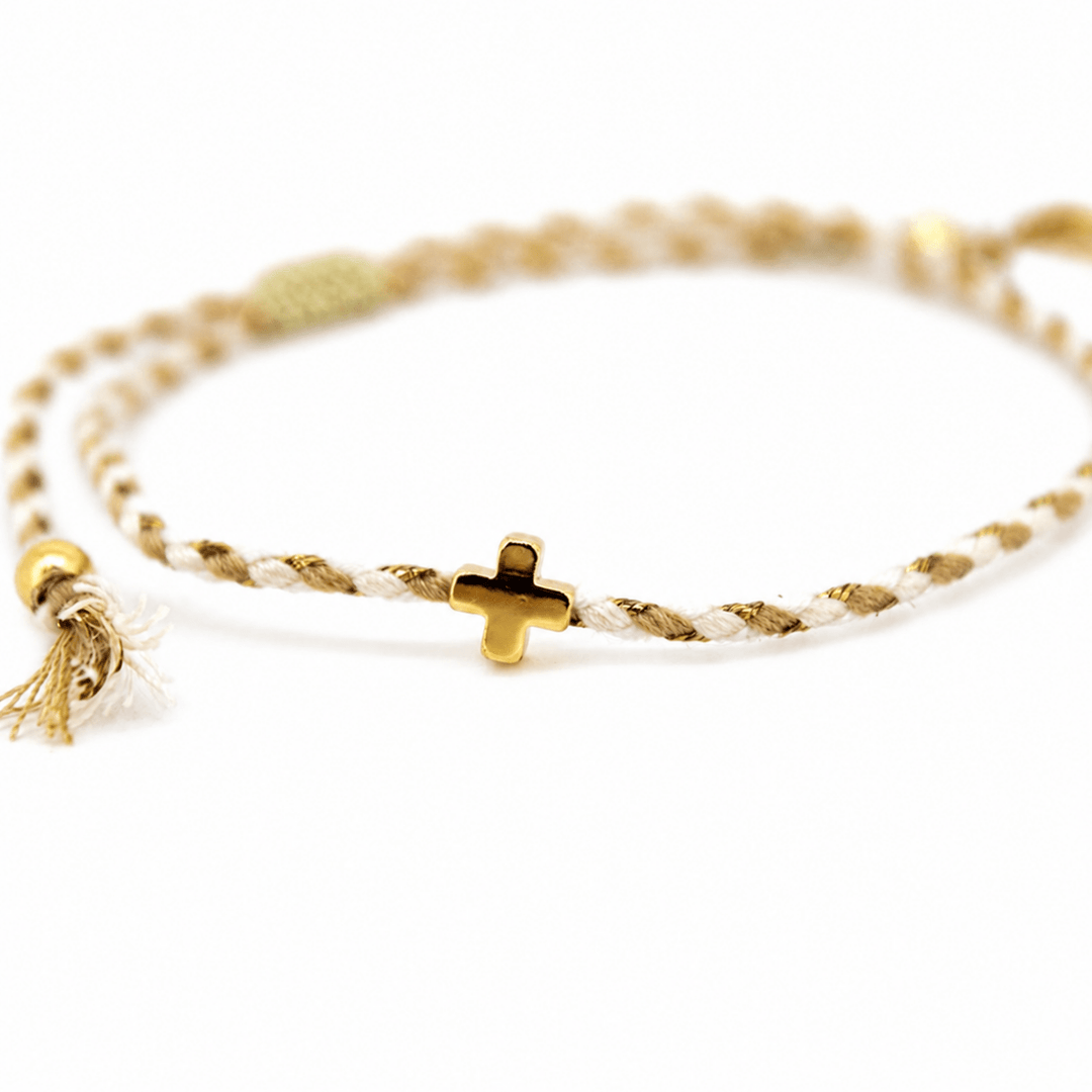 Pulsera Cruz Algodón Tibetano - Castellamare