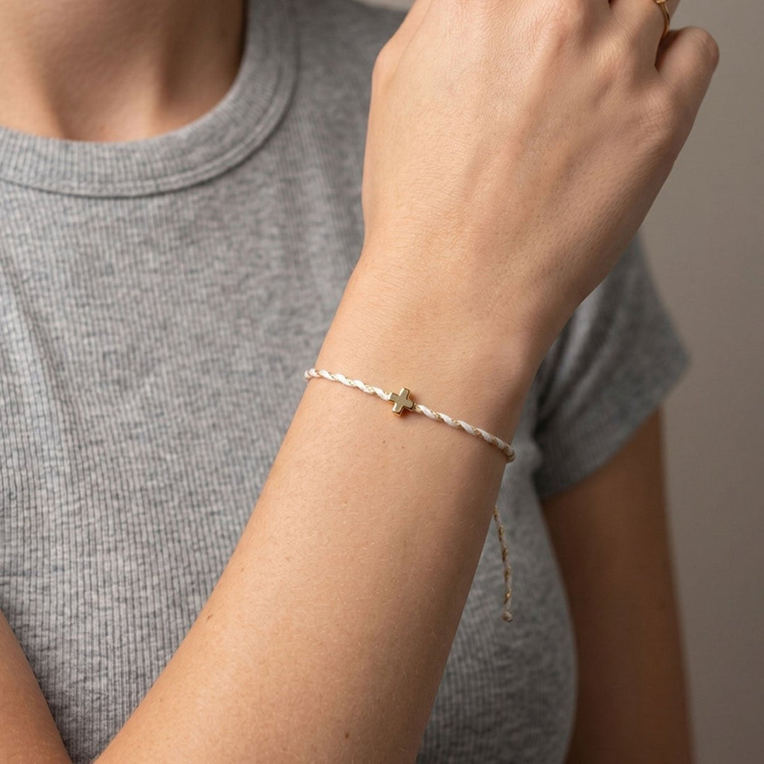 Pulsera Cruz Algodón Tibetano - Castellamare