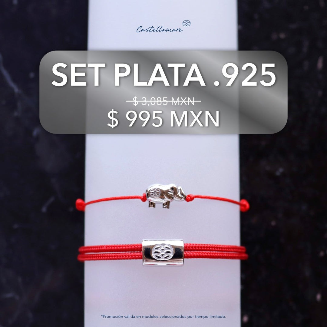 Set Amalfi Red | Elefante Plata .925 - Castellamare