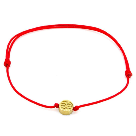 Pulsera - Amalfi Disco Roja Ajustable Oro 14K