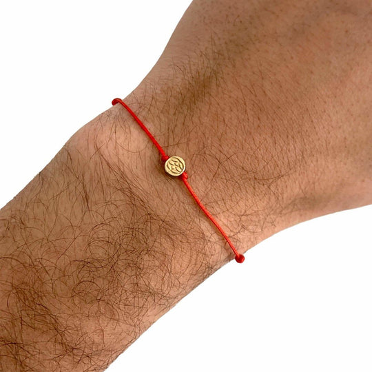 Pulsera - Amalfi Disco Roja Ajustable Oro 14K