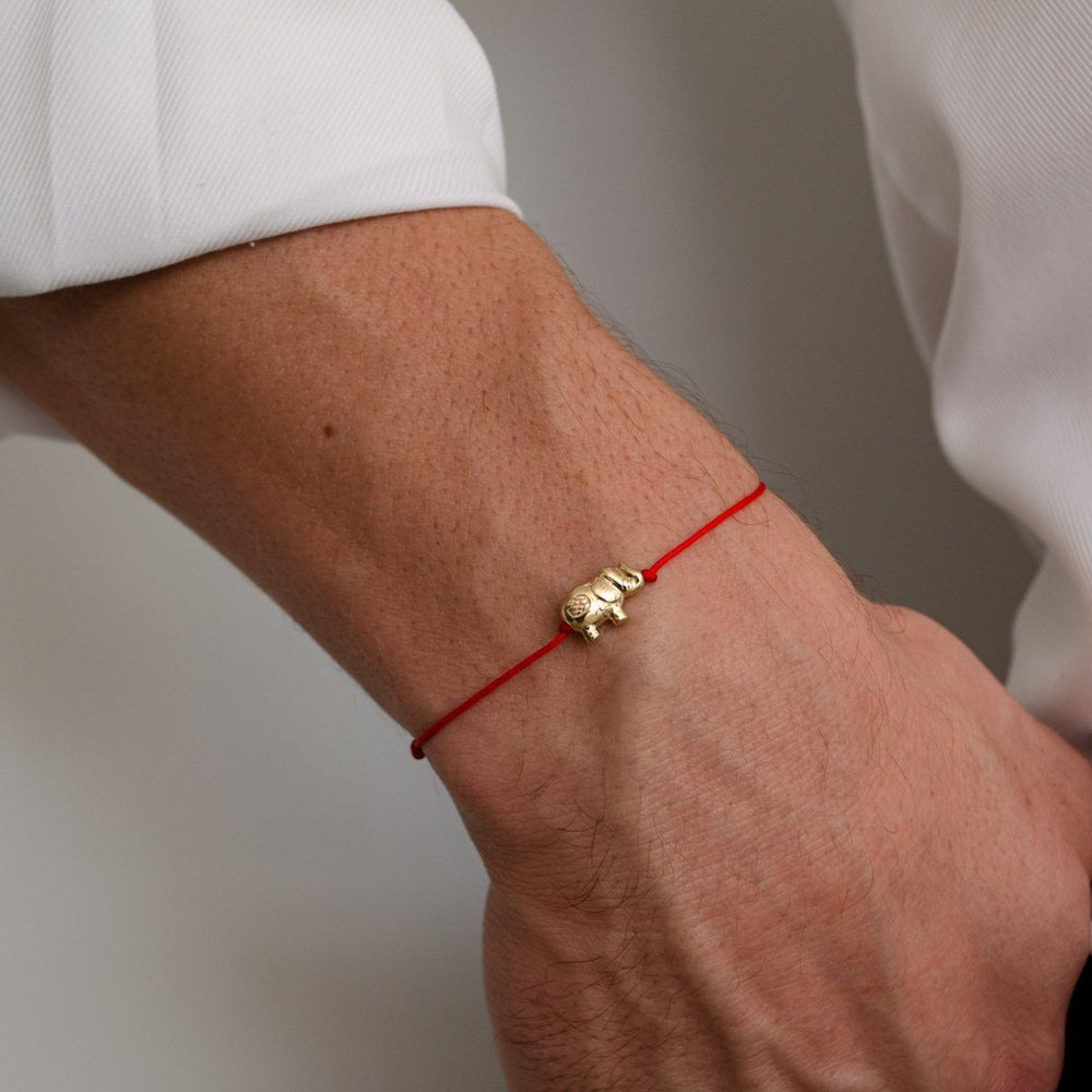 Pulsera - Amalfi Elefante Roja Oro 14K