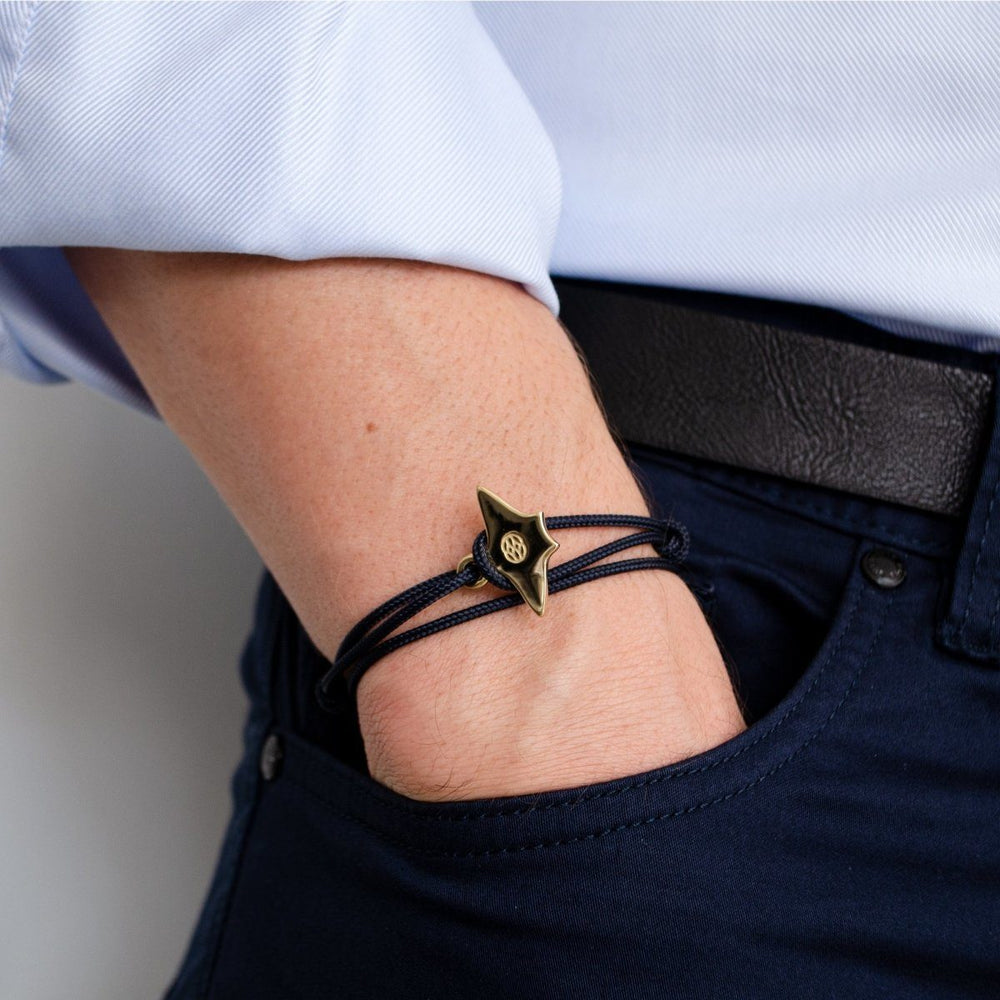 Pulsera - Mantarraya Navy Oro 14K